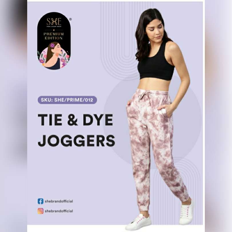 SHE BRAND TIE AND DYE JOGGERS FOR LADIES WHOLESALE IN INDIA