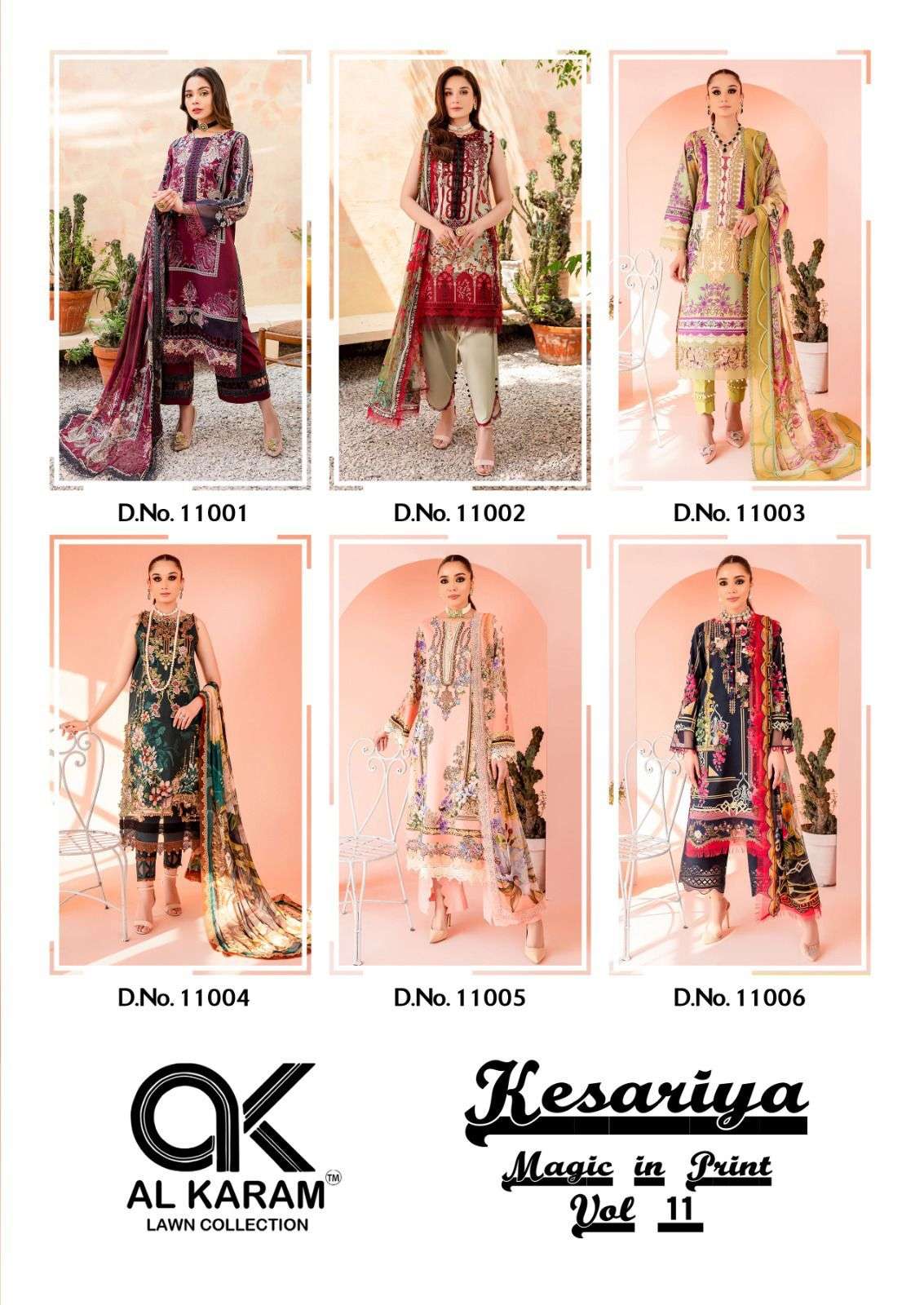 Al Karam Kesariya Vol 11 Cambric Cotton Dress Material