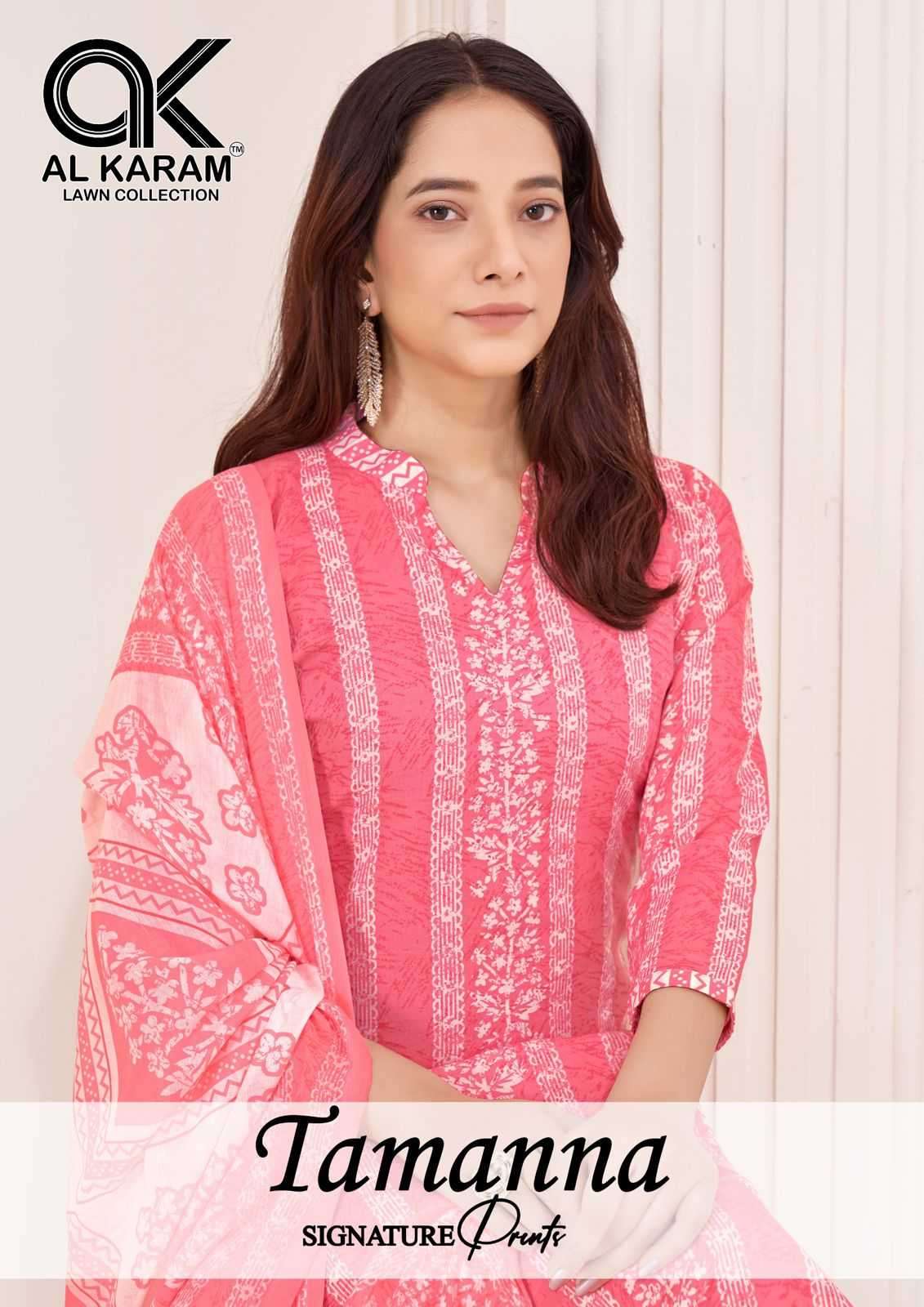 al karam tamanna signature prints summer collection cotton suit dress material