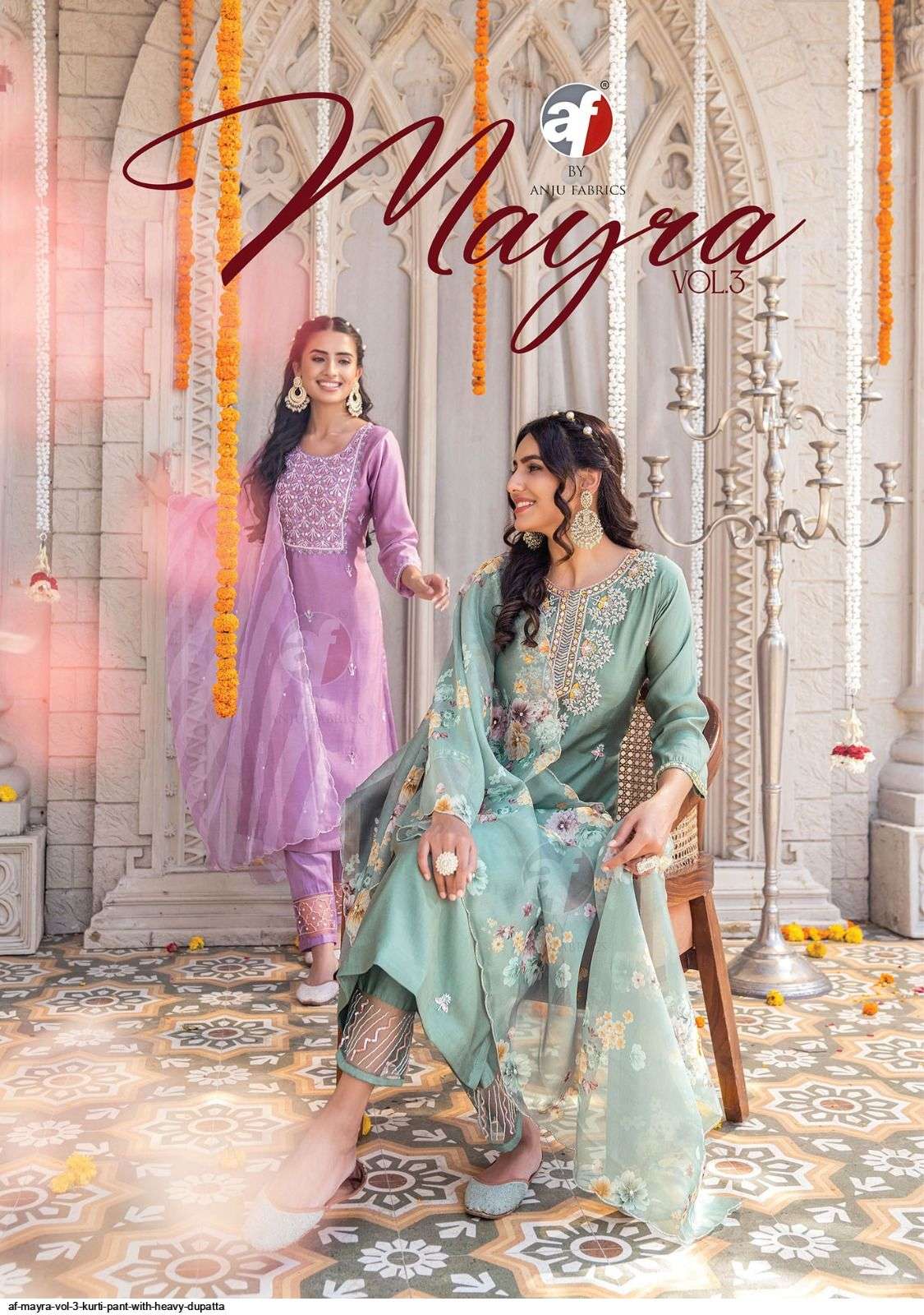 ANJU FAB MAYRA VOL 3 FANCY HANDWORK READYMADE 3 PEICE SALWAR KAMEEZ CATALOG