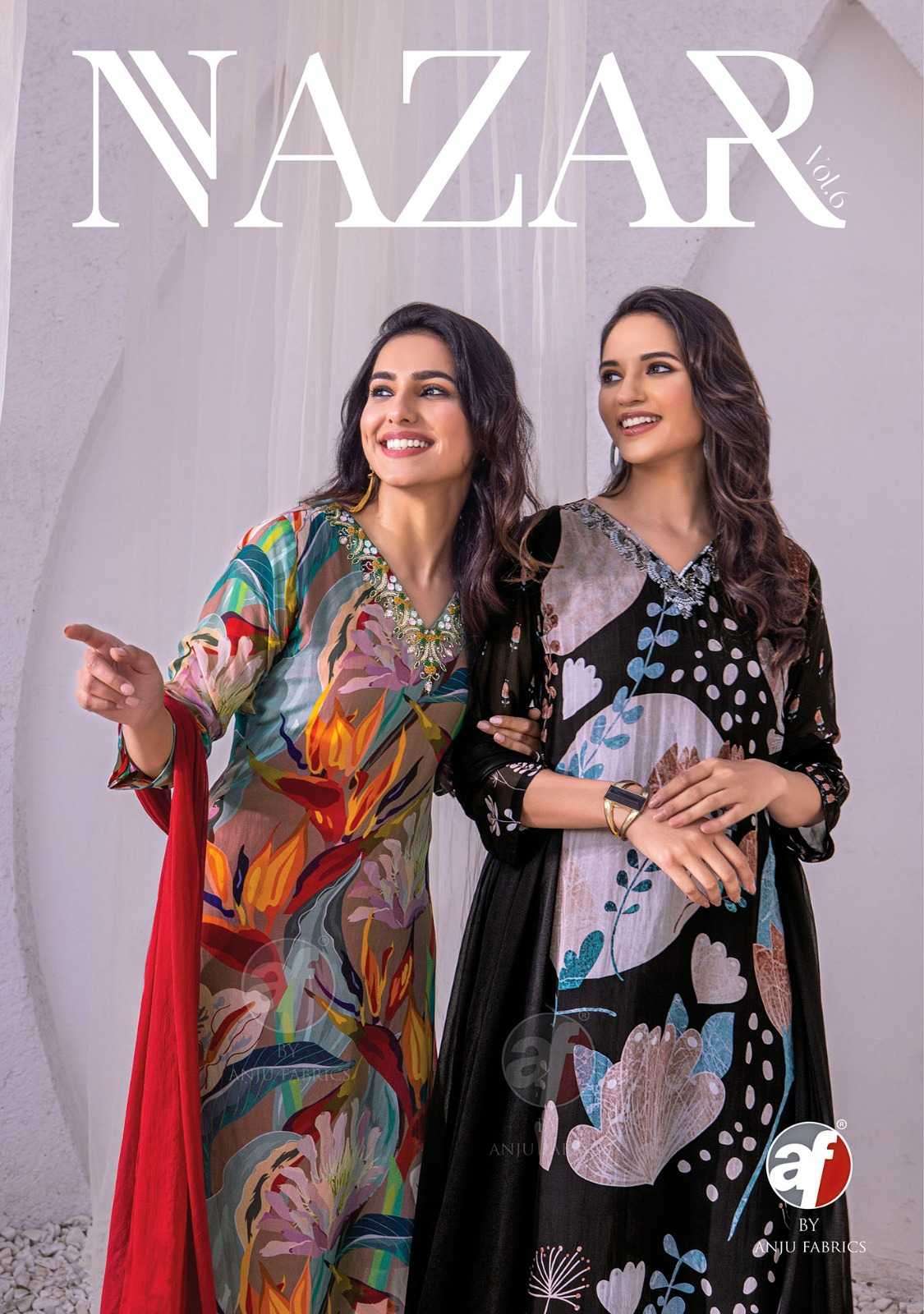 Anju Fabrics Nazar Vol 6 Designer Classy Look Digital Print Kurti Pant With Dupatta 