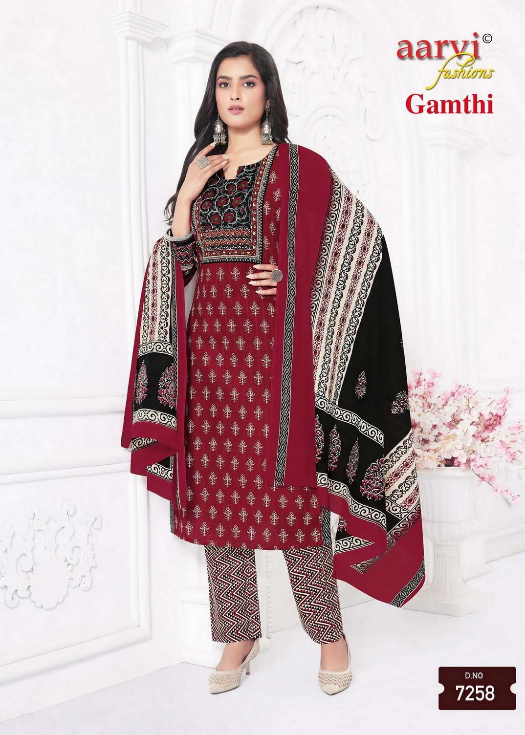 Gamthi Vol 4 Aarvi Fashions Cambric Cotton Readymade Pant Style Suits