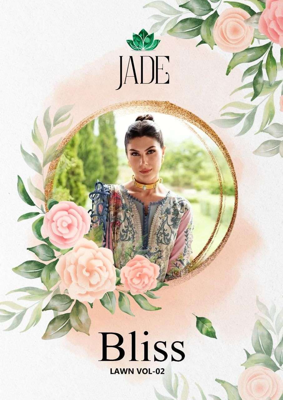 JADE BLISS LAWN VOL 2 PAKISTANI STYLE COTTON DRESS WHOLESALE PRICE