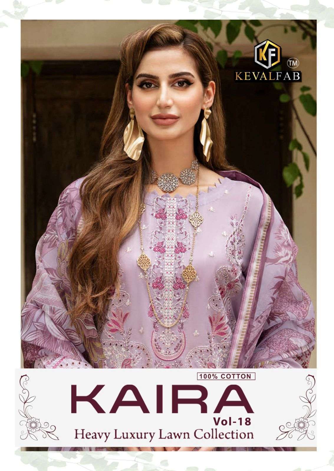 KEVAL FAB KAIRA VOL 18 COTTON LAWN KARACHI SUITS SUPPLIER 