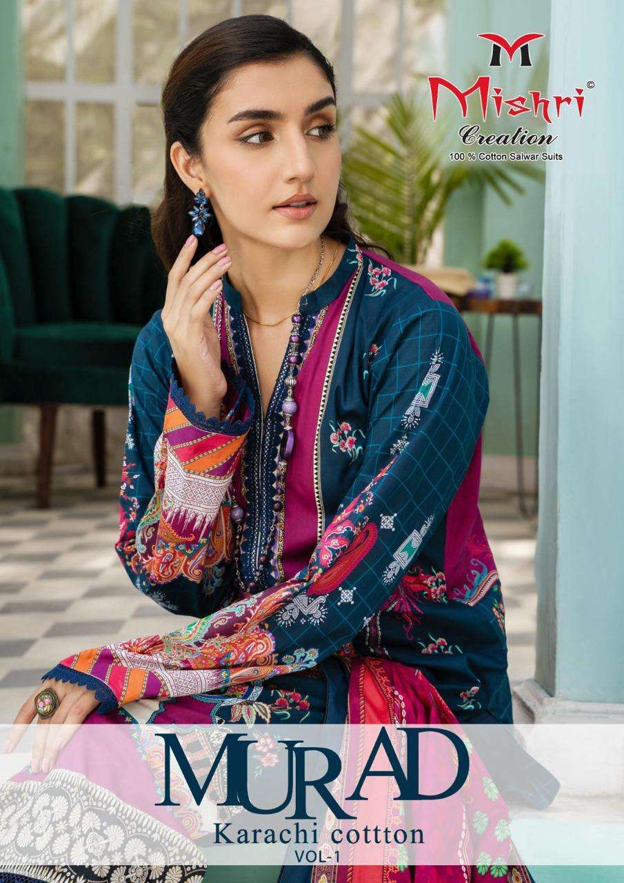 Mishri Murad Vol 1 Summer Collection Karachi Cotton Suit Online Supplier