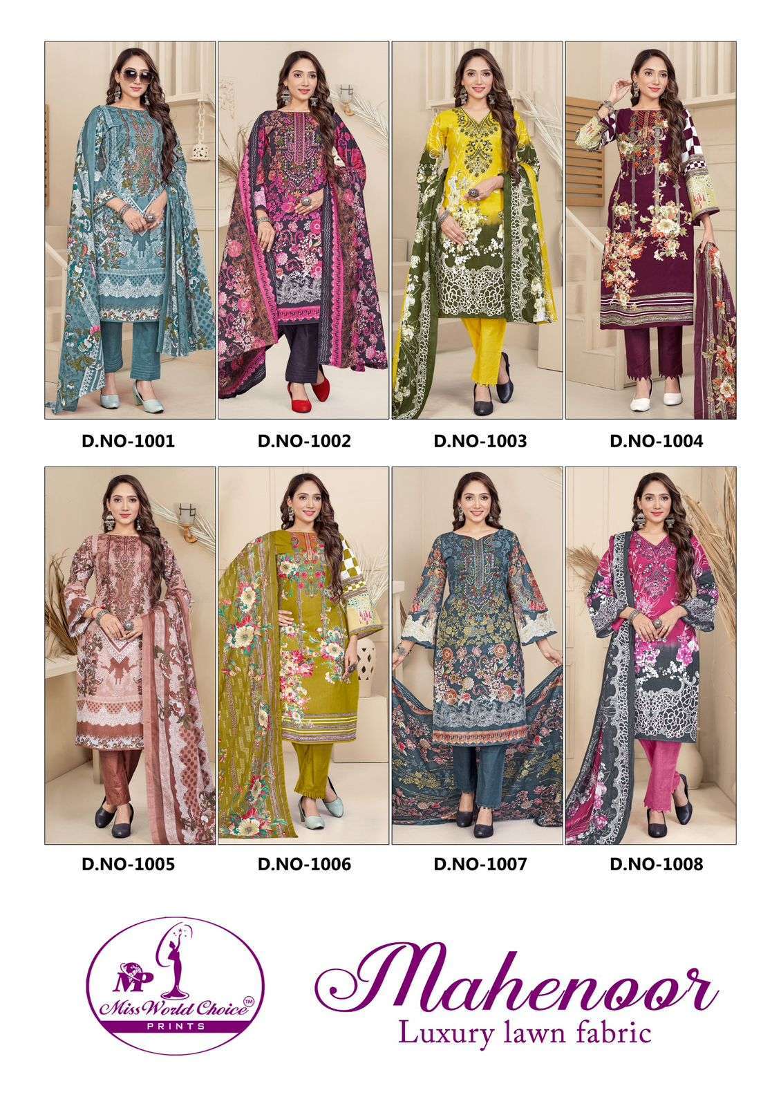 Miss World Choice Mahenoor Vol 1 Luxury Lawn Collection Wholesale catalog