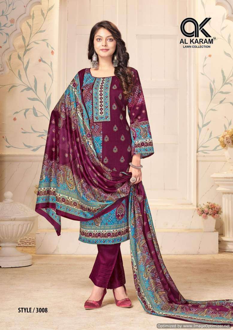 Al Karam Mahjabeen Vol 3 Digital Cotton Dress Material Collection