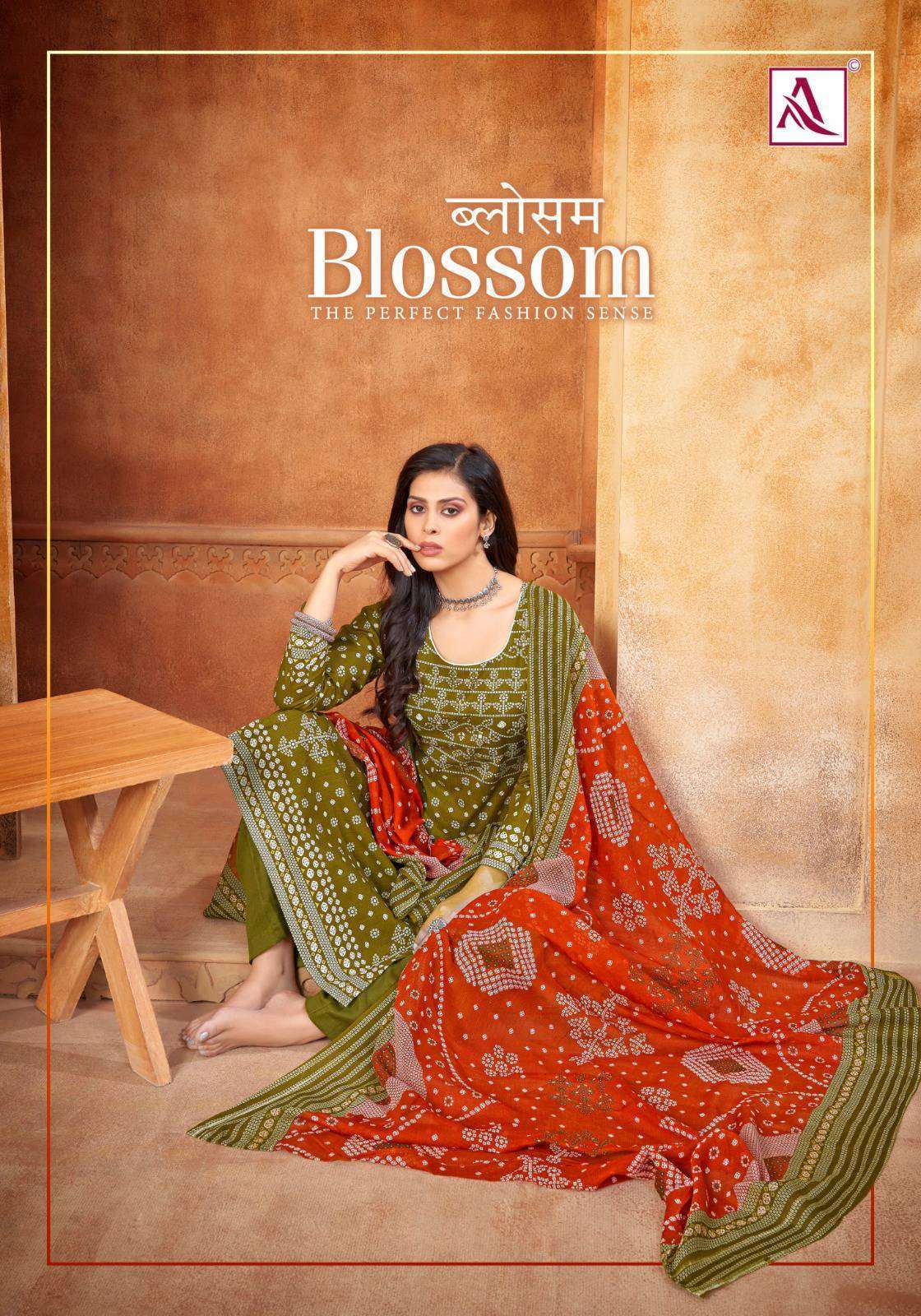 ALOK SUIT BLOSSOM PURE CAMRIC COTTON WITH HANDWORK SUIT COLLECTION