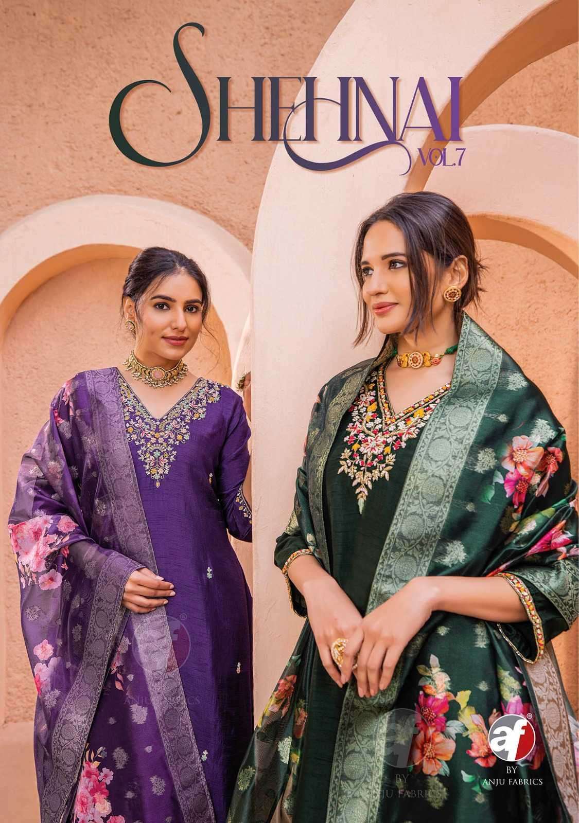 ANJU FABRICS SHEHNAI VOL 7 FANCY DESIGNER PARTY WEAR SUIT