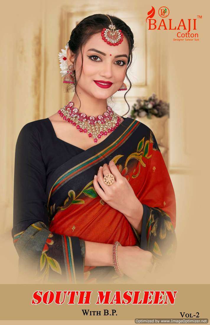 Balaji South Masleen Vol 2 Cotton Sarees Wholesale Catalog