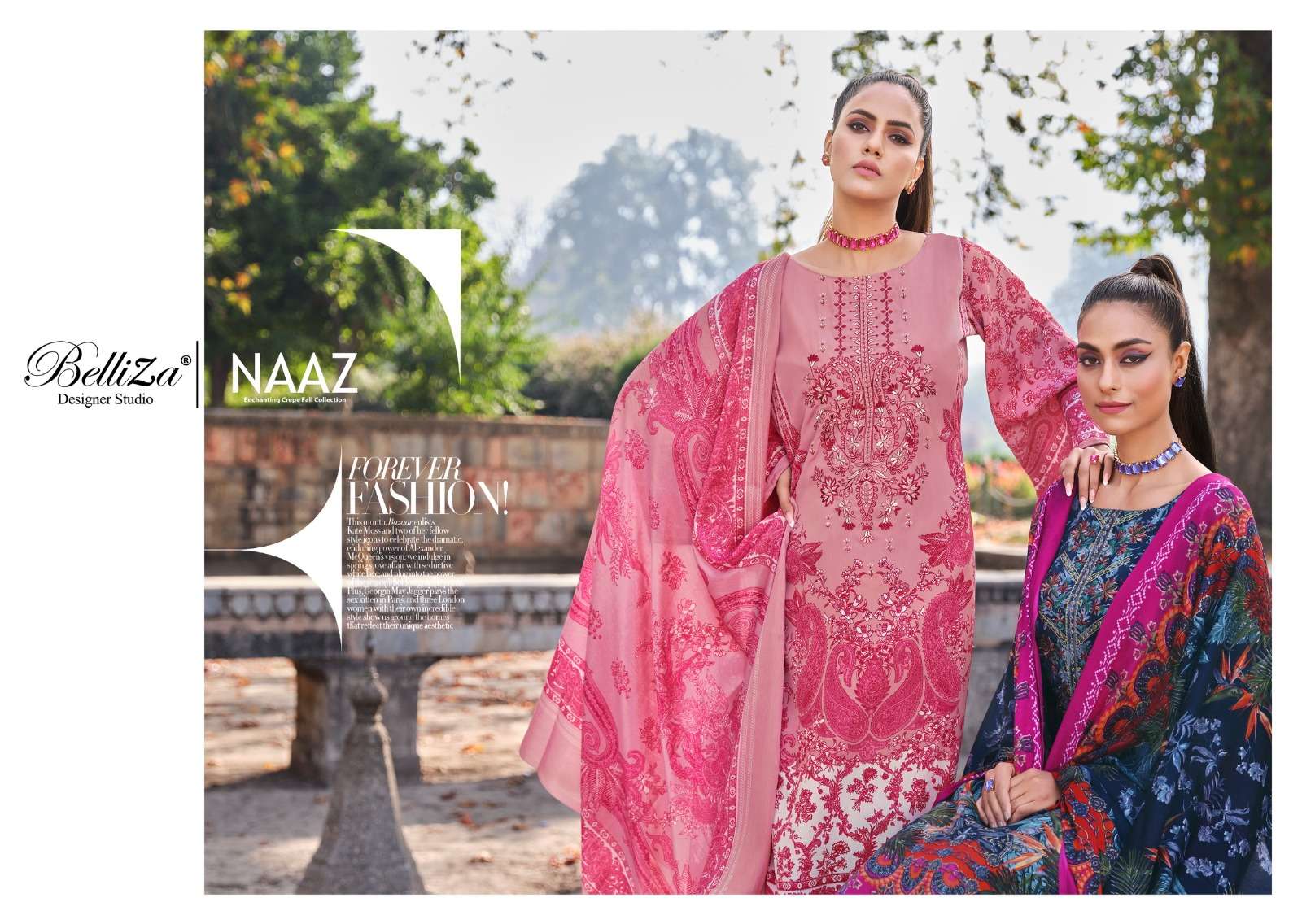 Belliza Naaz Pure Crepe Designer Dress Material Collection