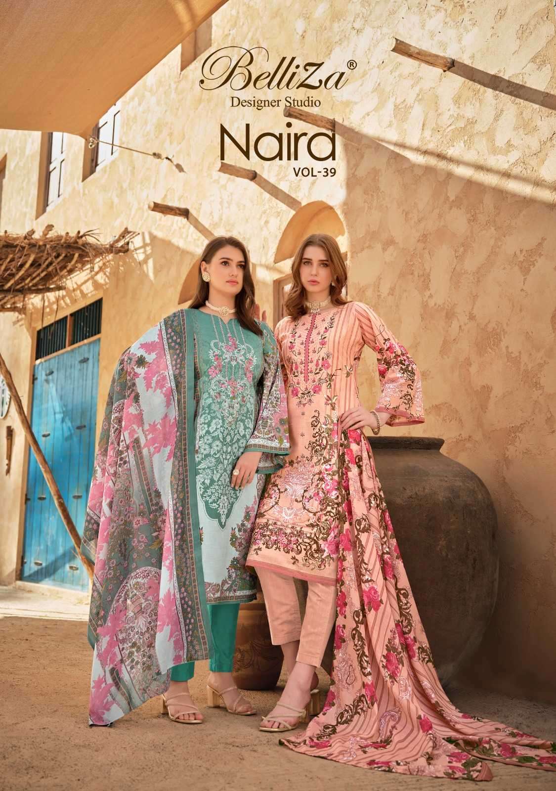 BELLIZA NAIRA VOL 39 PAKISTANI DESIGN COTTON DRESS CATALOGUE WHOLESALE PRICE