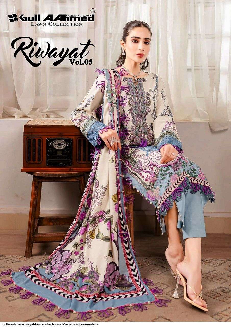 GULL A AHMED RIWAYAT LAWN COLLECTION VOL 5 COTTON DRESS MATERIAL