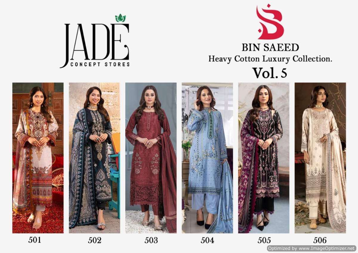 Jade Bin Saeed Vol 5 Heavy Cotton Luxury Dress Material Collection