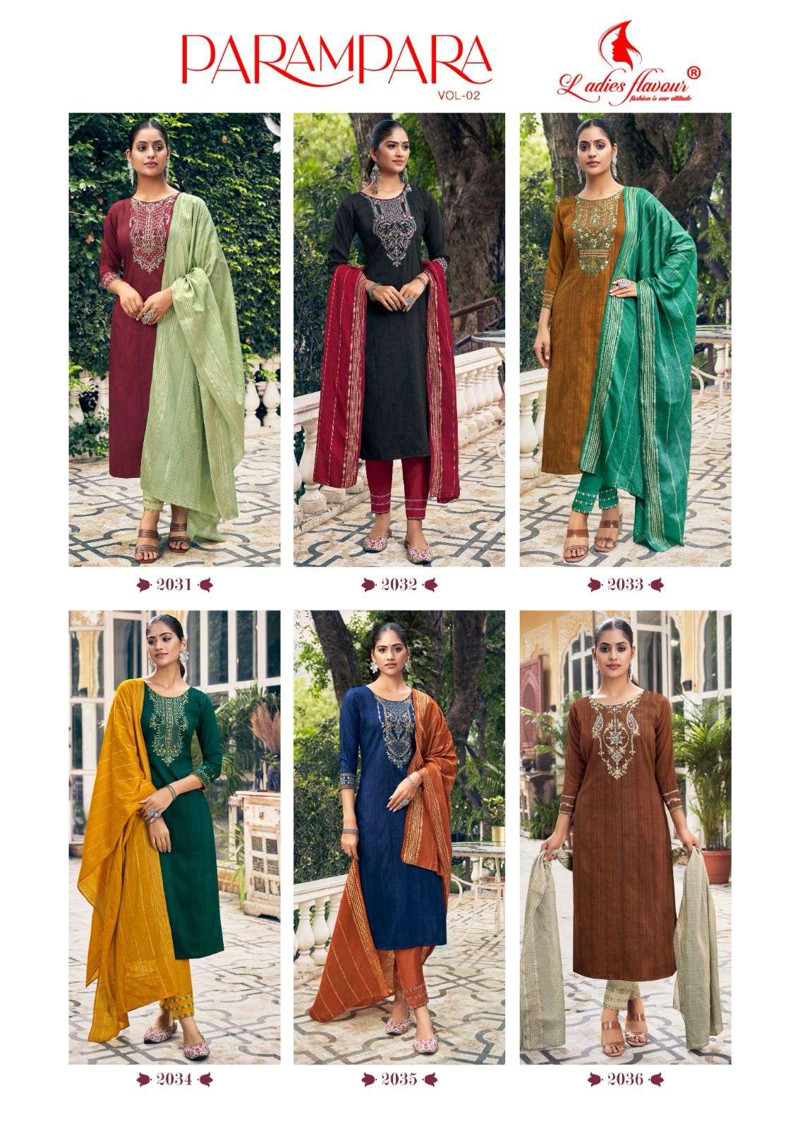 Ladies Flavour Parampara Vol 2 Embroidery Ready Made Collection