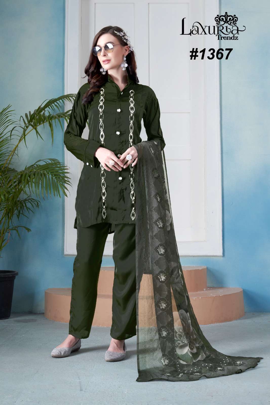 LAXURIA TRENDZ 1367 SATIN READYMADE PAKISTANI DRESSES