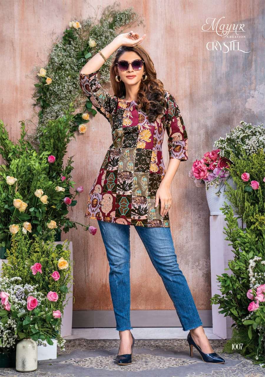 Mayur Crystel Vol 1 Cotton Tunic Top Collection