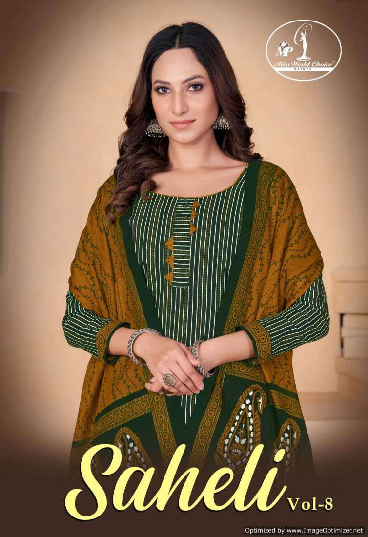 MISS WORLD CHOICE SAHELI VOL 8 COTTON PRINTED DRESS