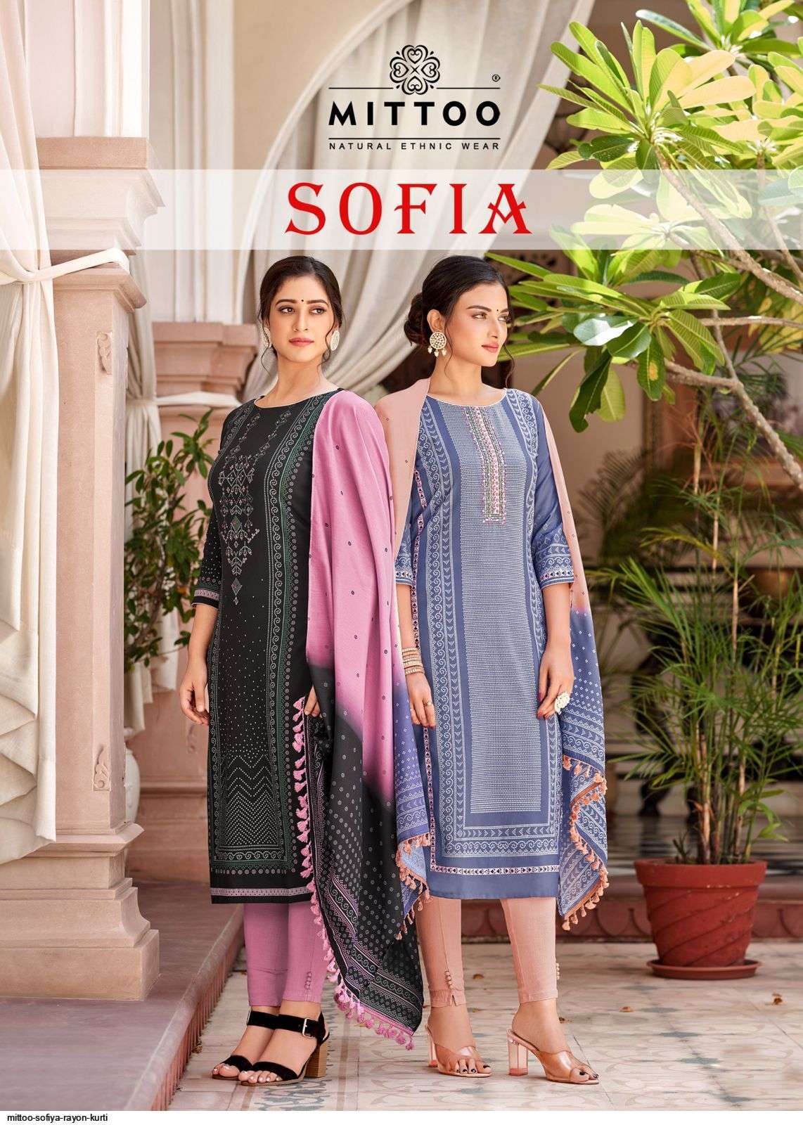 Mittoo Sofia Rayon Printed Kurti Pant With Dupatta Collection