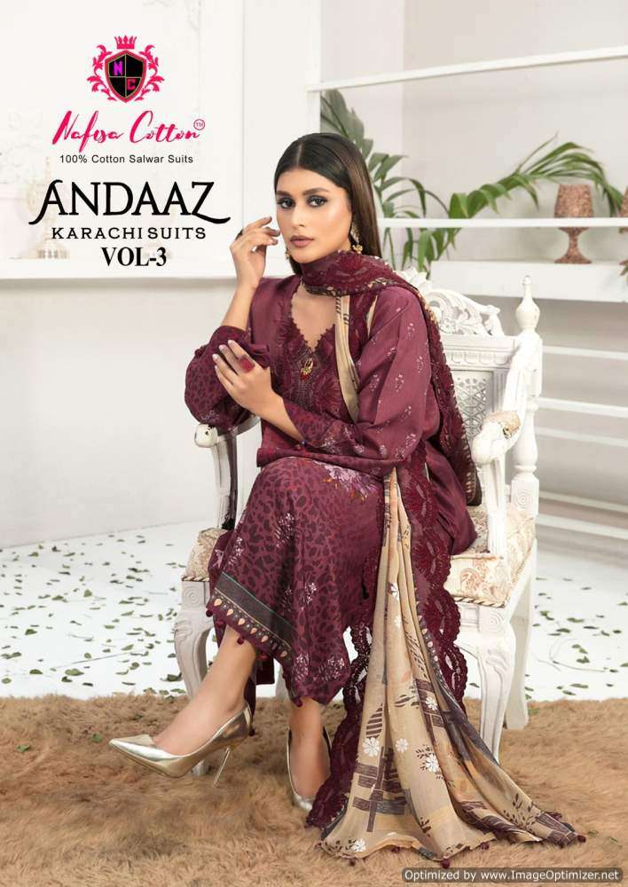 Nafisa Andaaz Vol 3 Cotton Printed Dress Material Collection