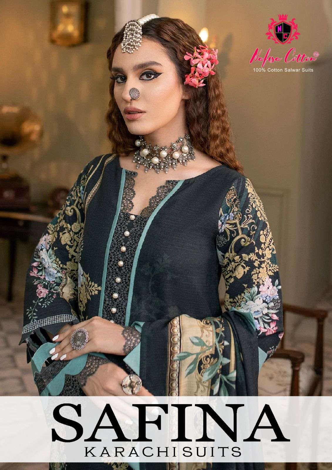 NAFISA COTTON PRESENT SAFINA KARACHI SUITS DIGITAL PRINTED PAKISTANI SALWAR KAMEEZ MATERIAL