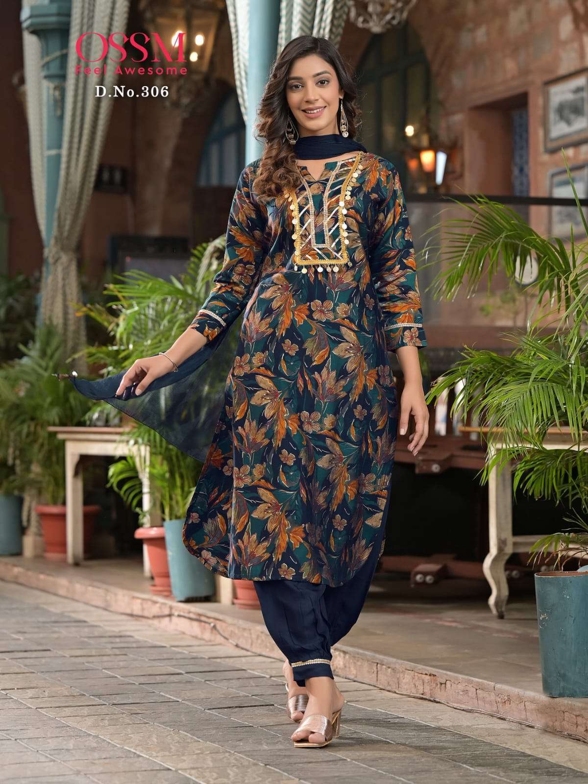 Ossm Afghani Vol 3 Chanderi Silk with Festival Special Readymade suits collection at best rate