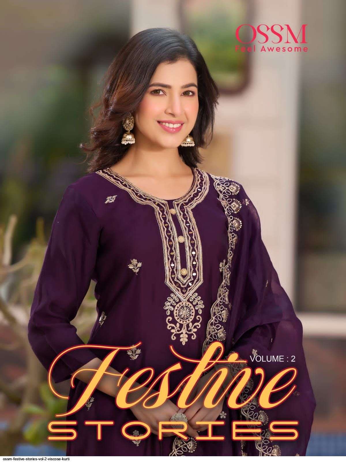 OSSM FESTIVE STORIES VOL 2 VISCOSE KURTI PANT AND DUPATTA SET