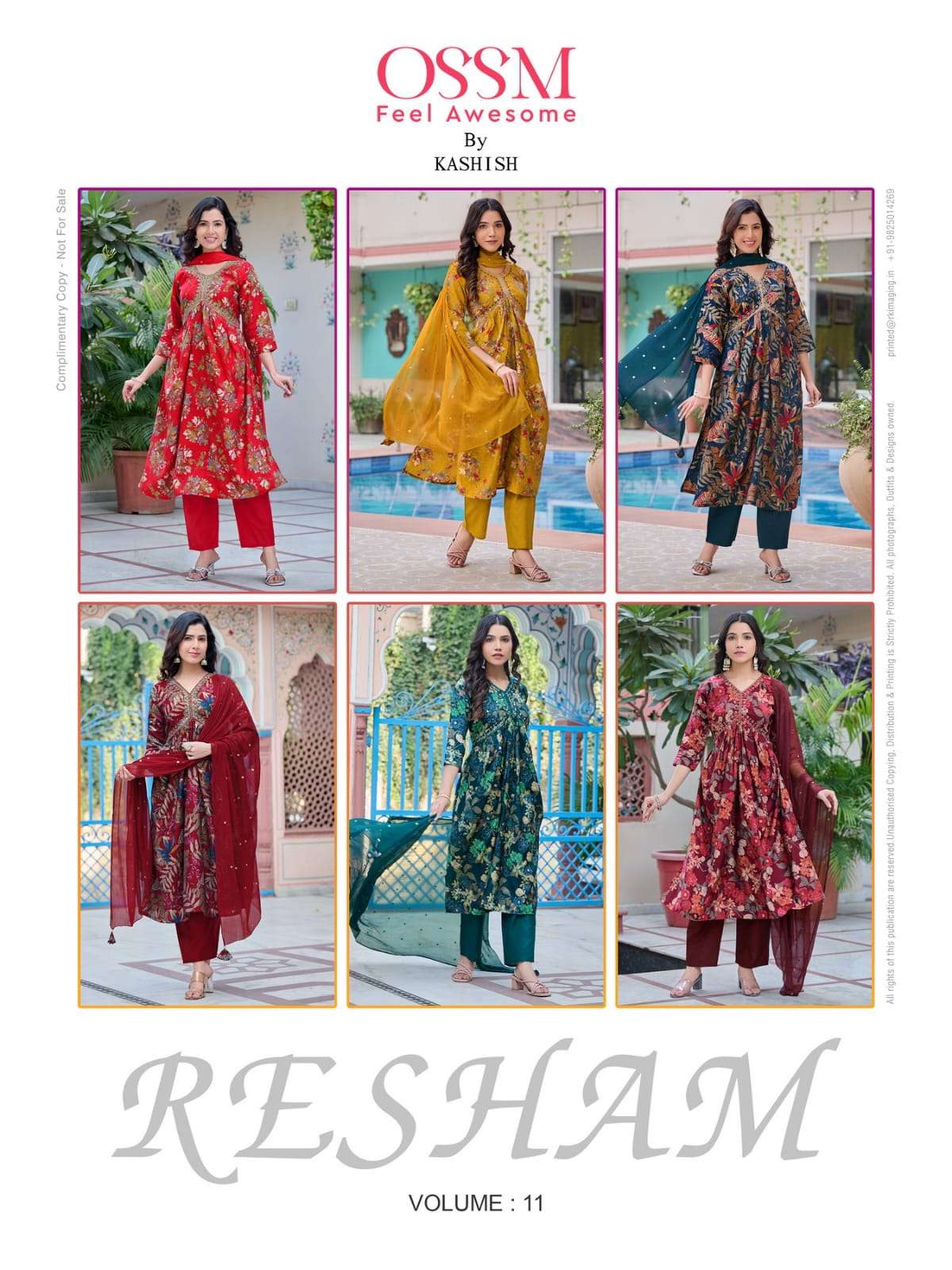 Ossm Resham Vol 11 Alia Cut Kurti Bottom With Dupatta at wholesale price