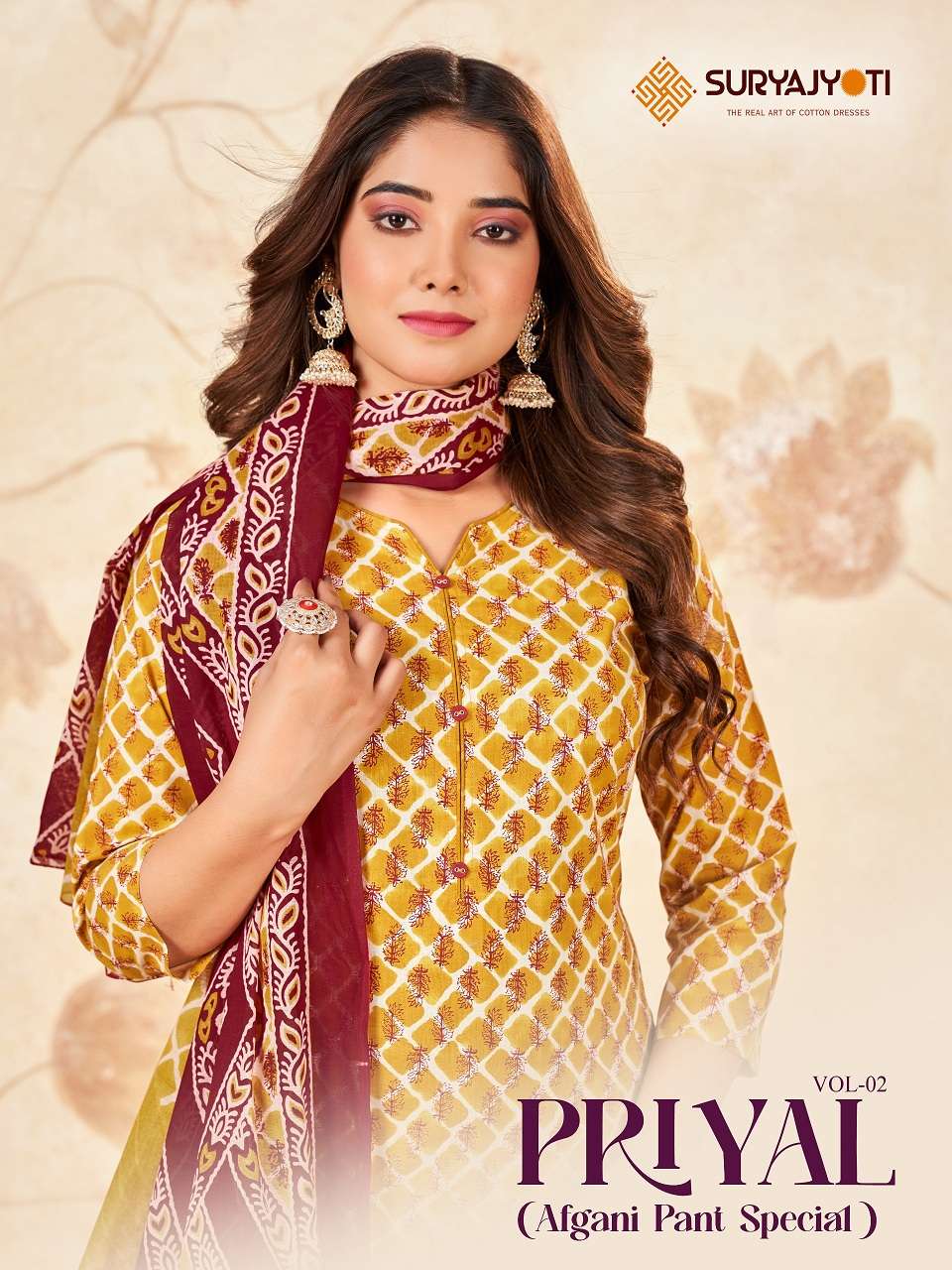 Priyal Vol 2 Suryajyoti Cotton Afghani Readymade Suit