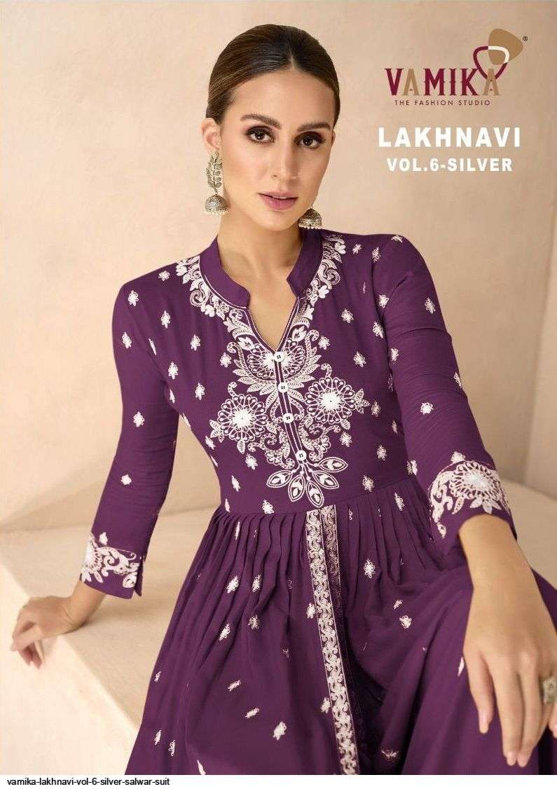 VAMIKA LAKHNAVI VOL 6 SILVER SALWAR SUIT WHOLESALE