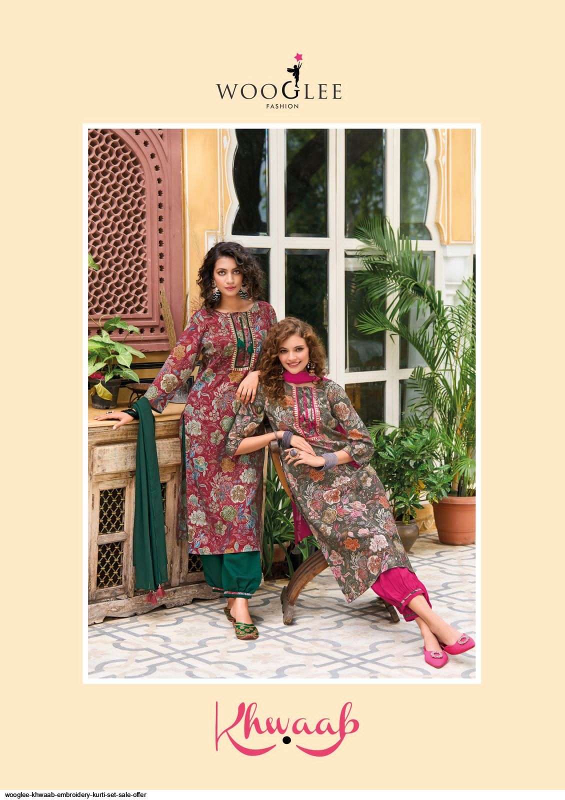 WOOGLEE KHWAAB EMBROIDERY KURTI SET 