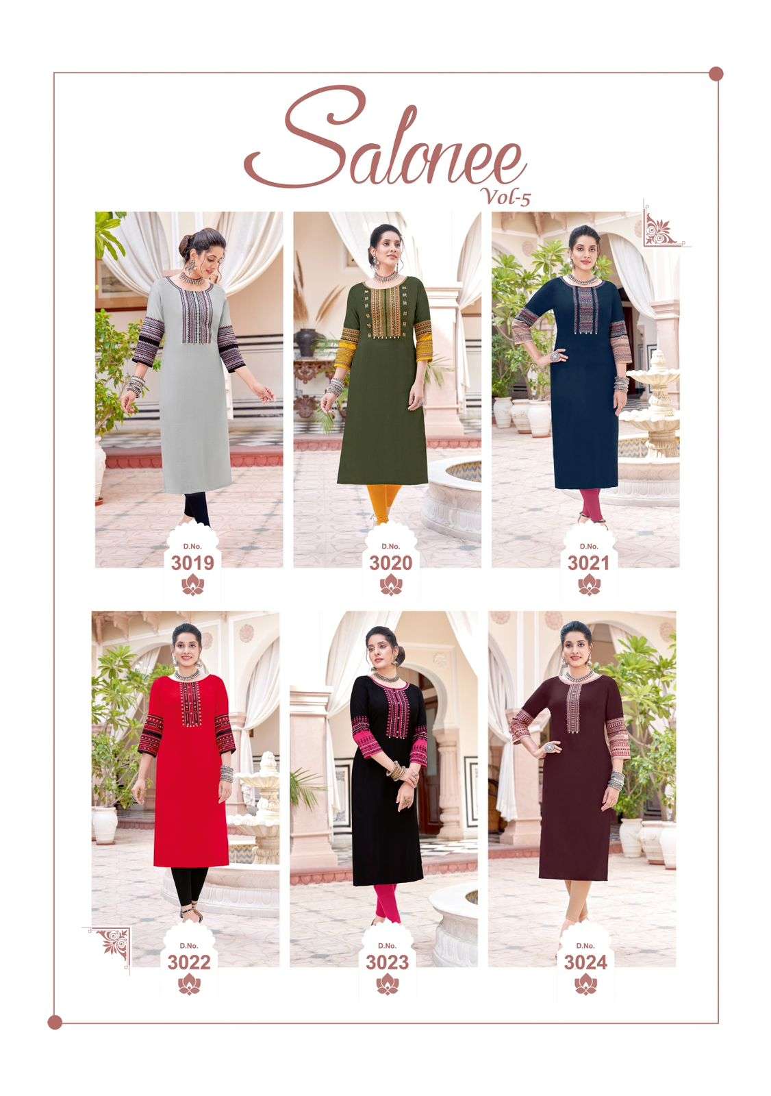 Wooglee Salonee Vol 5 Embroidery Kurti Collection