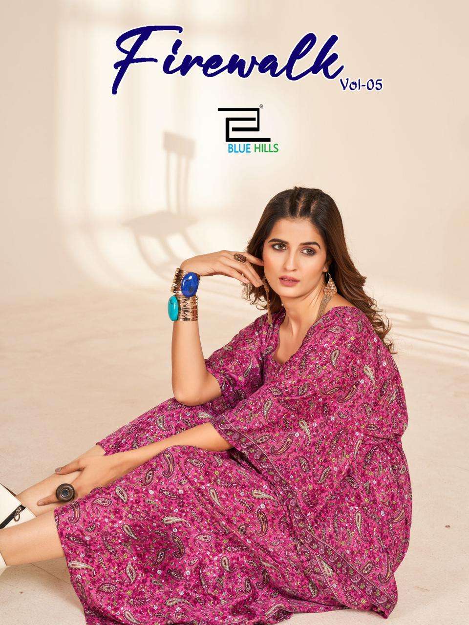 Blue Hills Fire Walk Vol 5 Kaftan Kurti Collection