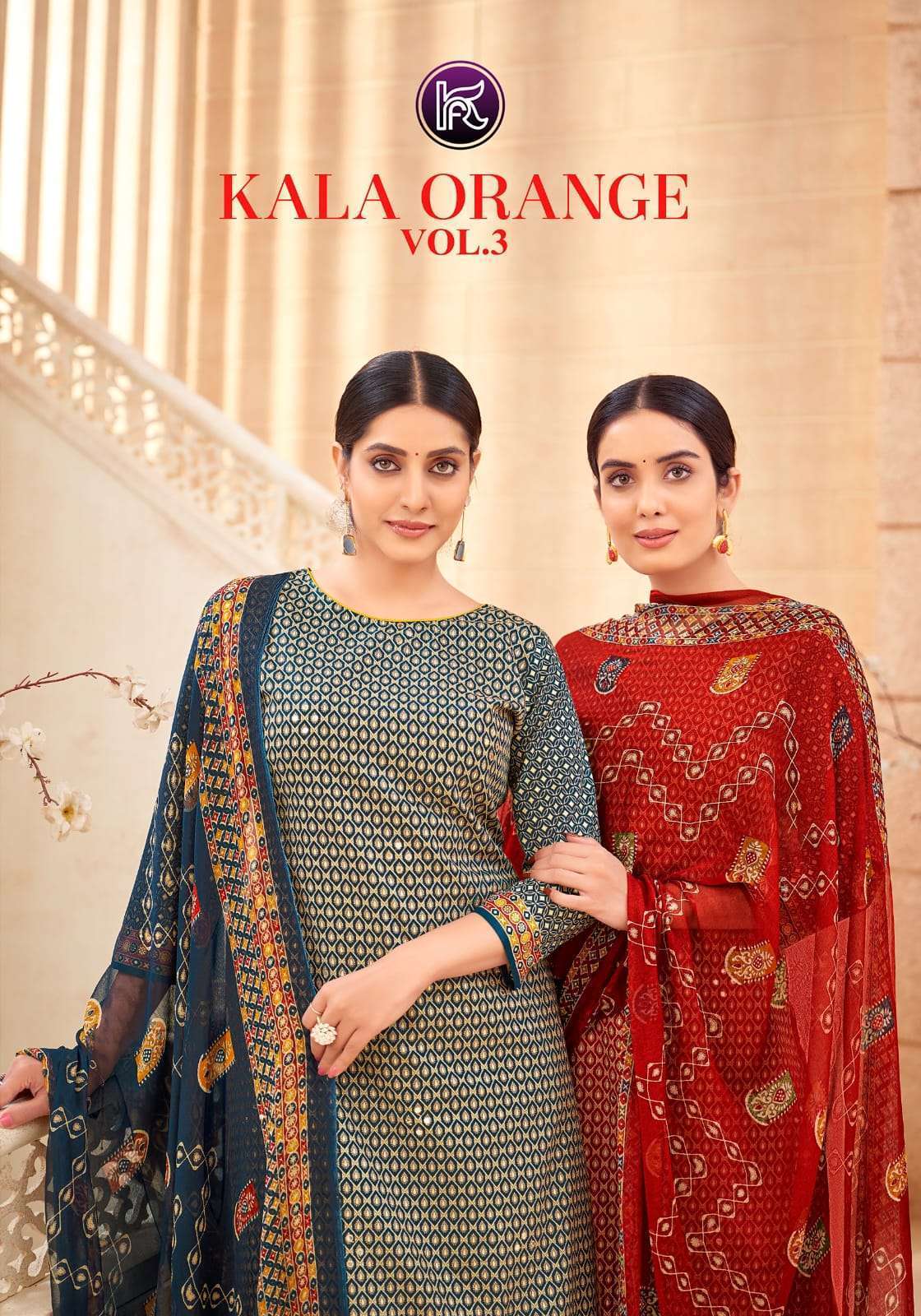 KALA FASHION KALA ORANGE VOL 3 PURE LAWN COTTON SUIT COLLECTION 