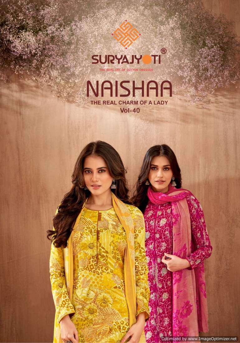 Suryajyoti Naishaa Vol 40 Satin Cotton Dress Material Collection