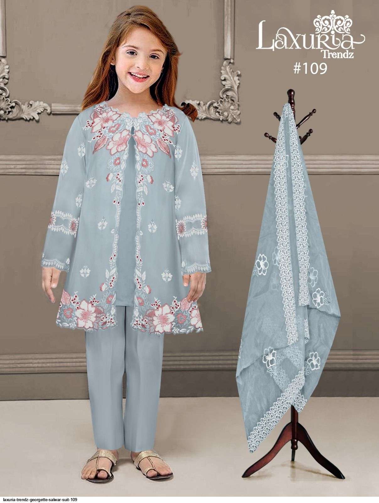 LAXURIA TRENDZ GEORGETTE KIDS SALWAR SUIT LT 109