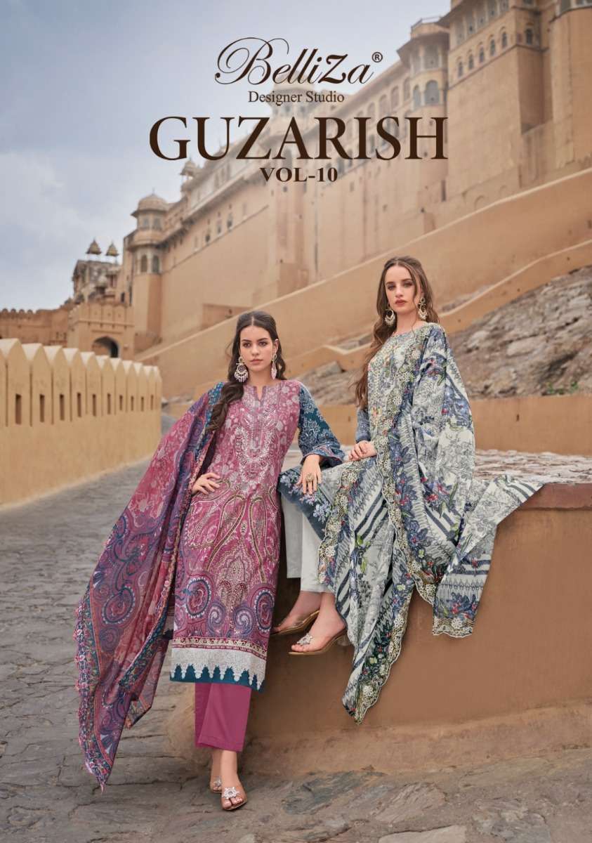 BELLIZA GUZARISH VOL 10 COTTON DIGITAL PRINT DRESS MATERIAL