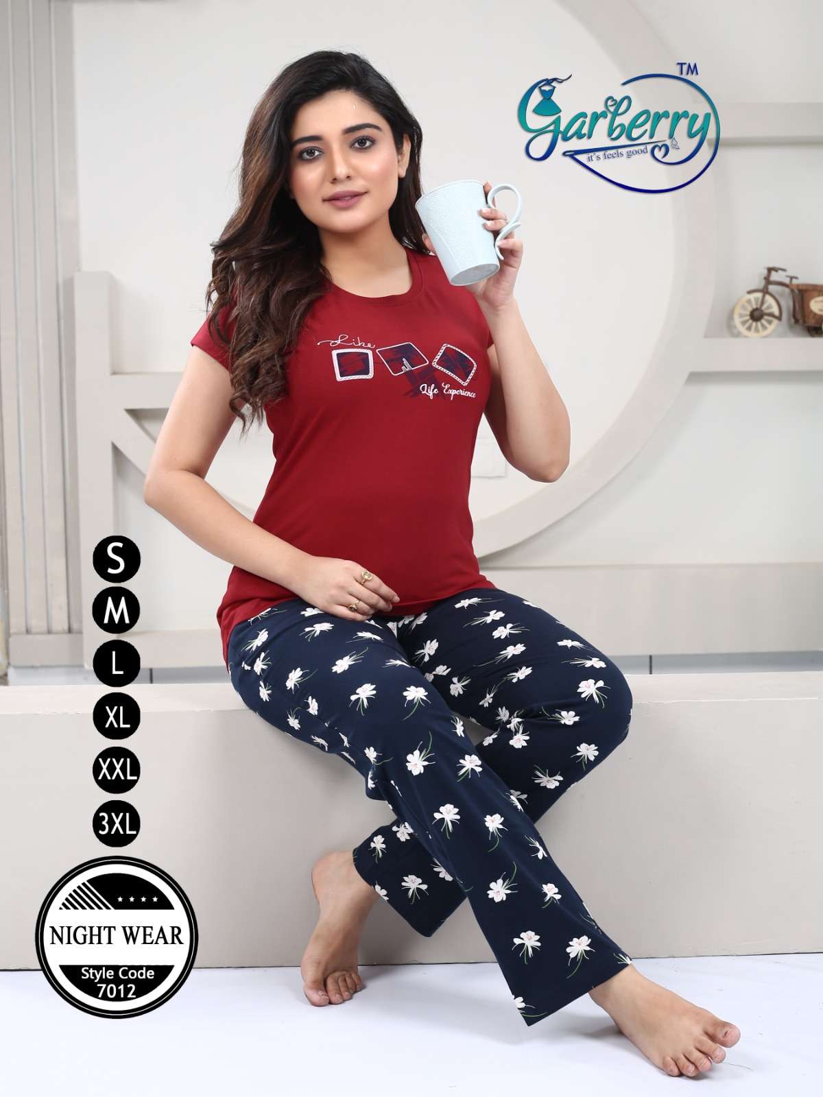 Garberry Night Dress Vol 7 Cotton Hosiery Nightsuits at Wholesale Price