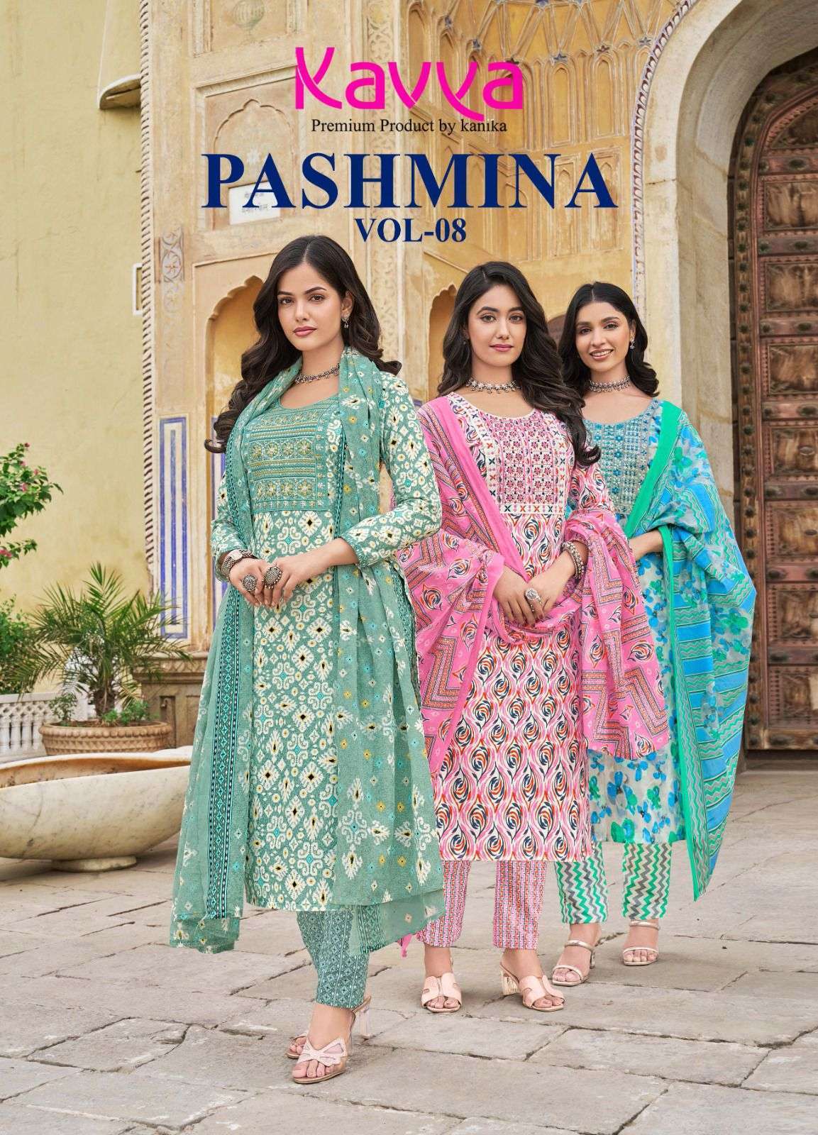 KAVYA PASHMINA VOL 8 DAILY WEAR READYMADE COTTON SUITS SUPPLIER IN SURAT