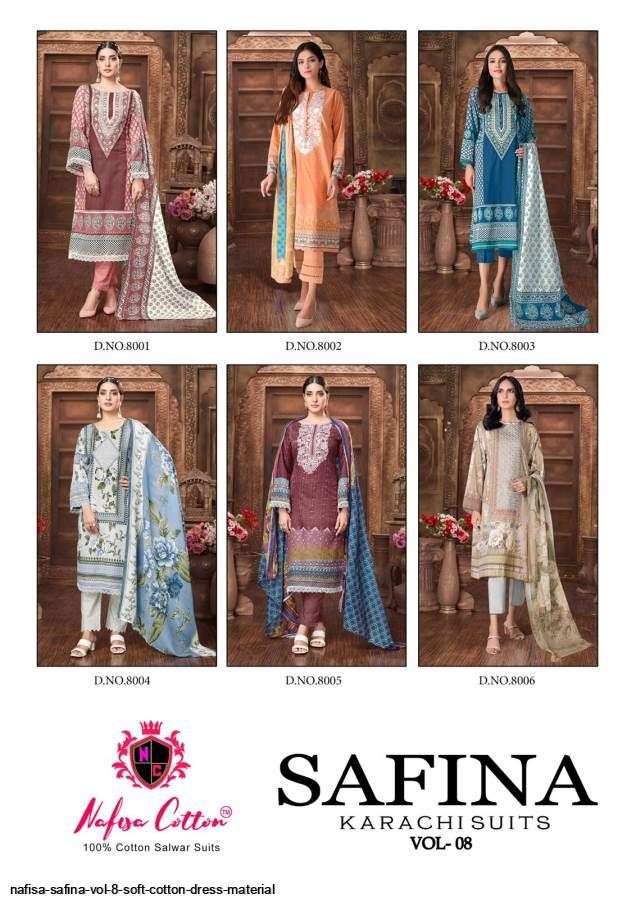 NAFISA SAFINA VOL 8 SOFT COTTON DRESS MATERIAL