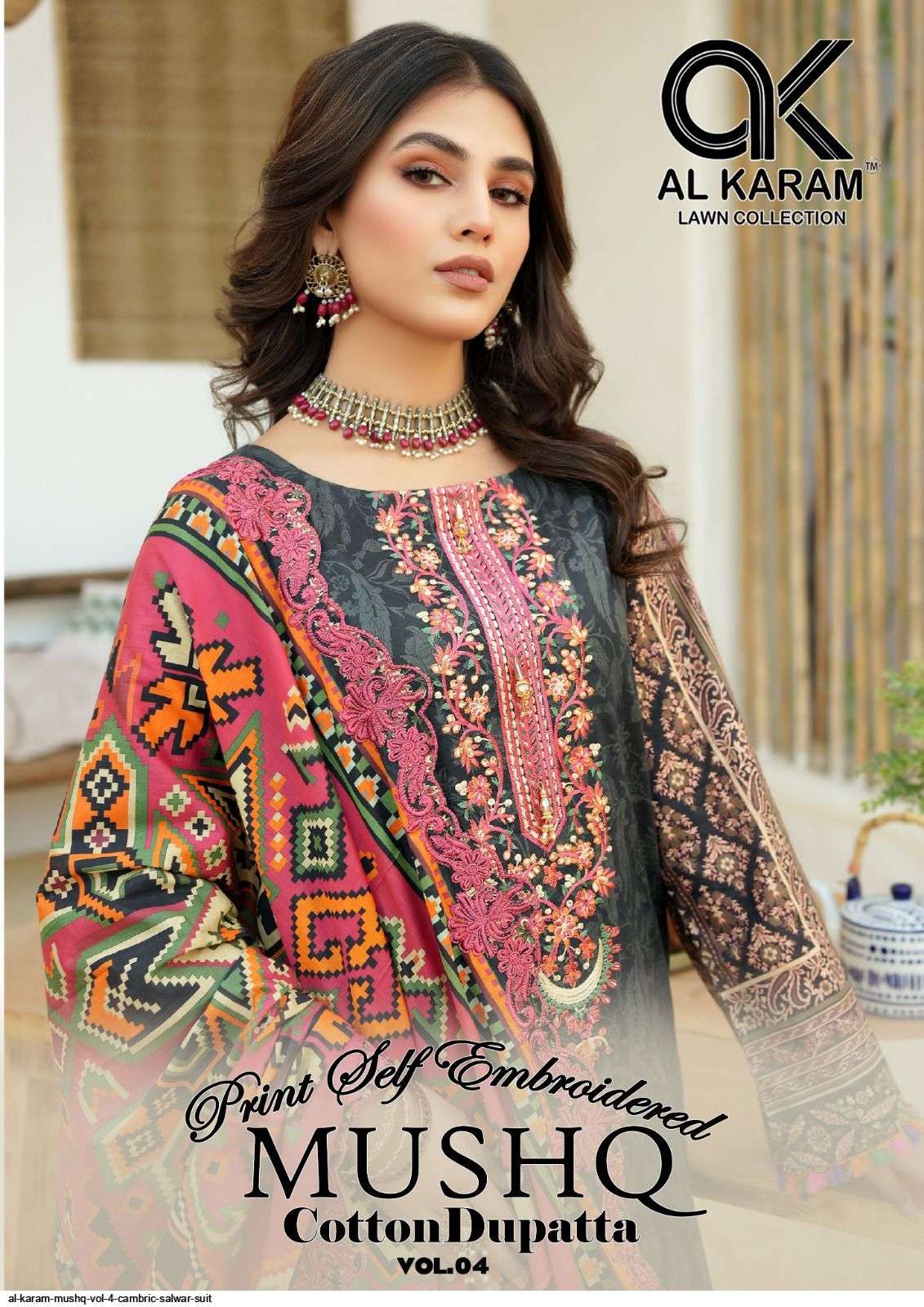 AL KARAM MUSHQ VOL 4 CAMBRIC SALWAR SUIT