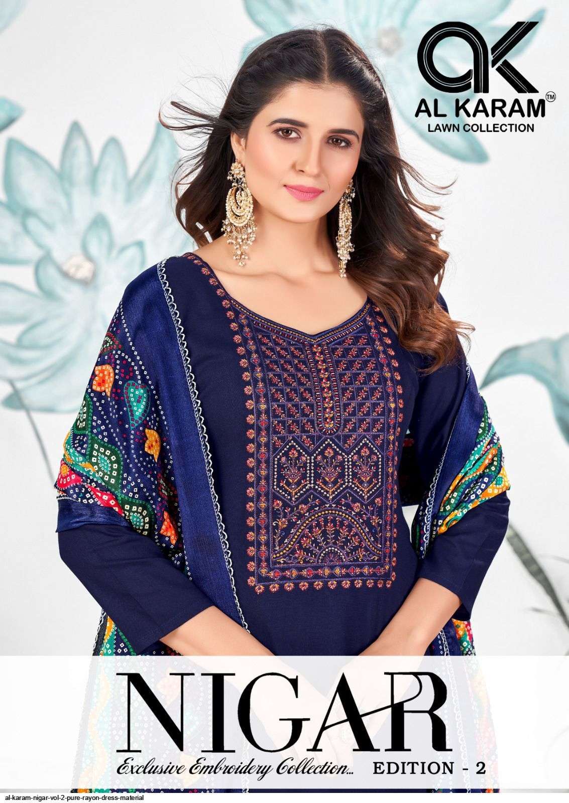 AL KARAM NIGAR VOL 2 PURE RAYON DRESS MATERIAL