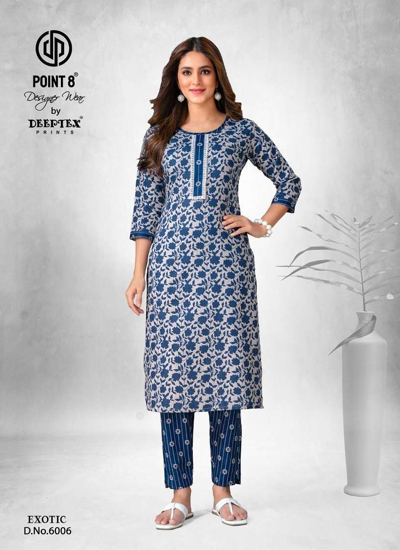 DEEPTEX EXOTIC VOL 6 READYMADE COTTON KURTI PANT SUPPLIER IN INDIA