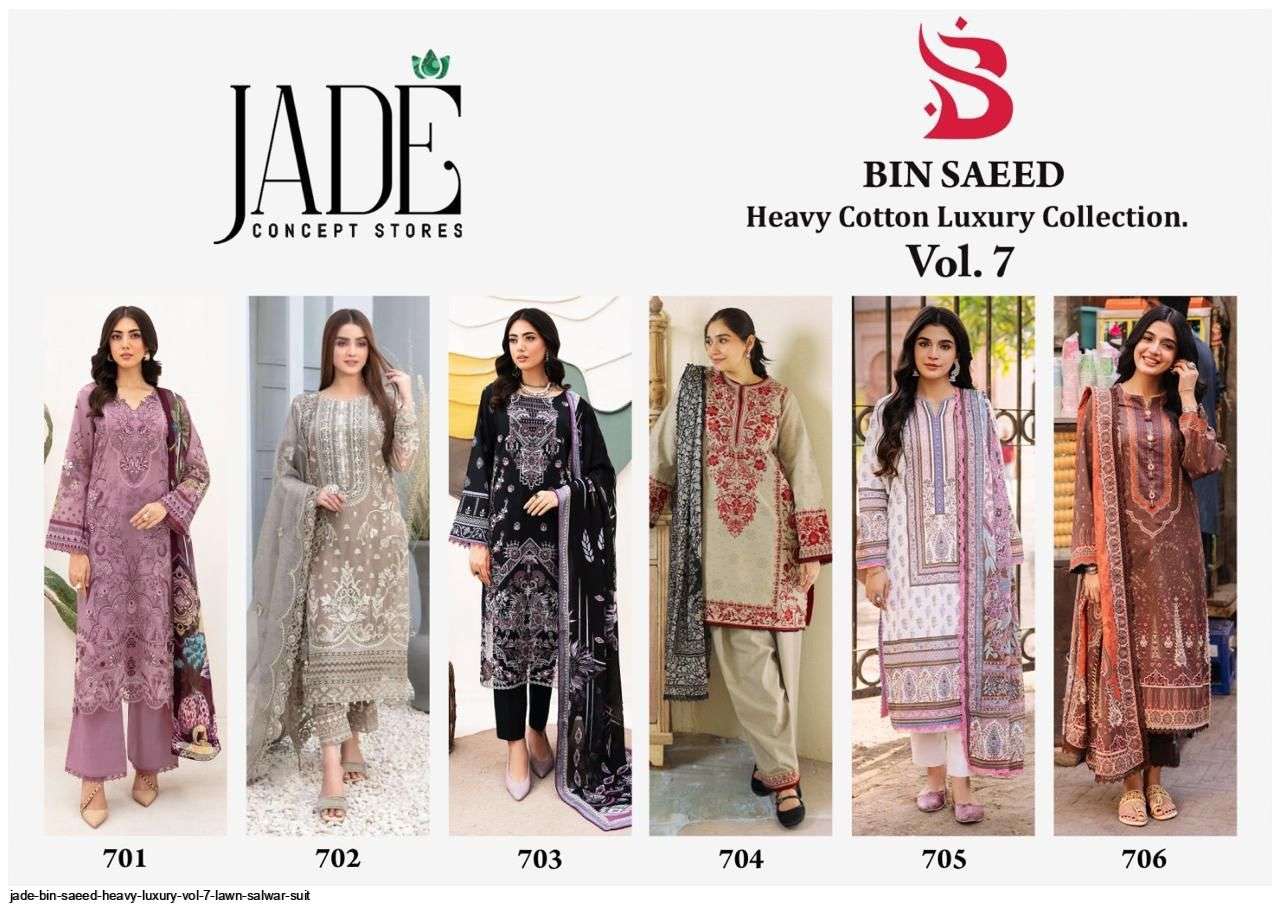 JADE BIN SAEED HEAVY LUXURY VOL 7 LAWN SALWAR SUIT