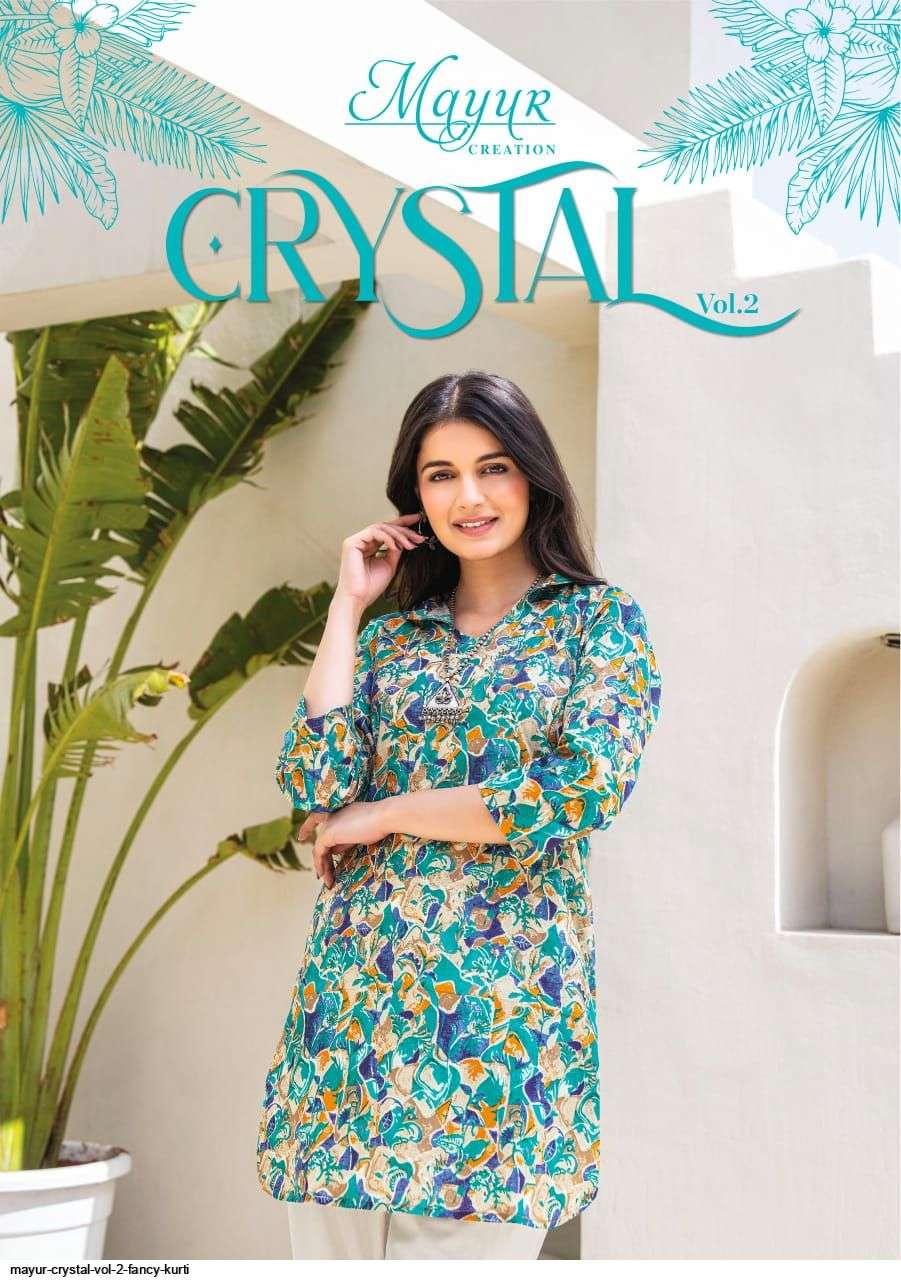 Mayur Crystal Vol 2 Fancy Printed Tunic Top Collection