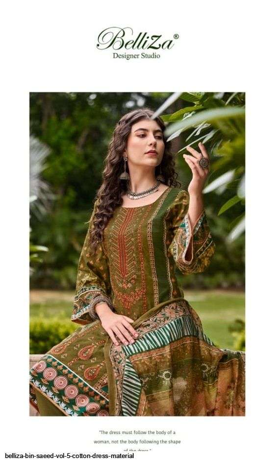 BELLIZA BIN SAEED VOL 5 COTTON DRESS MATERIAL