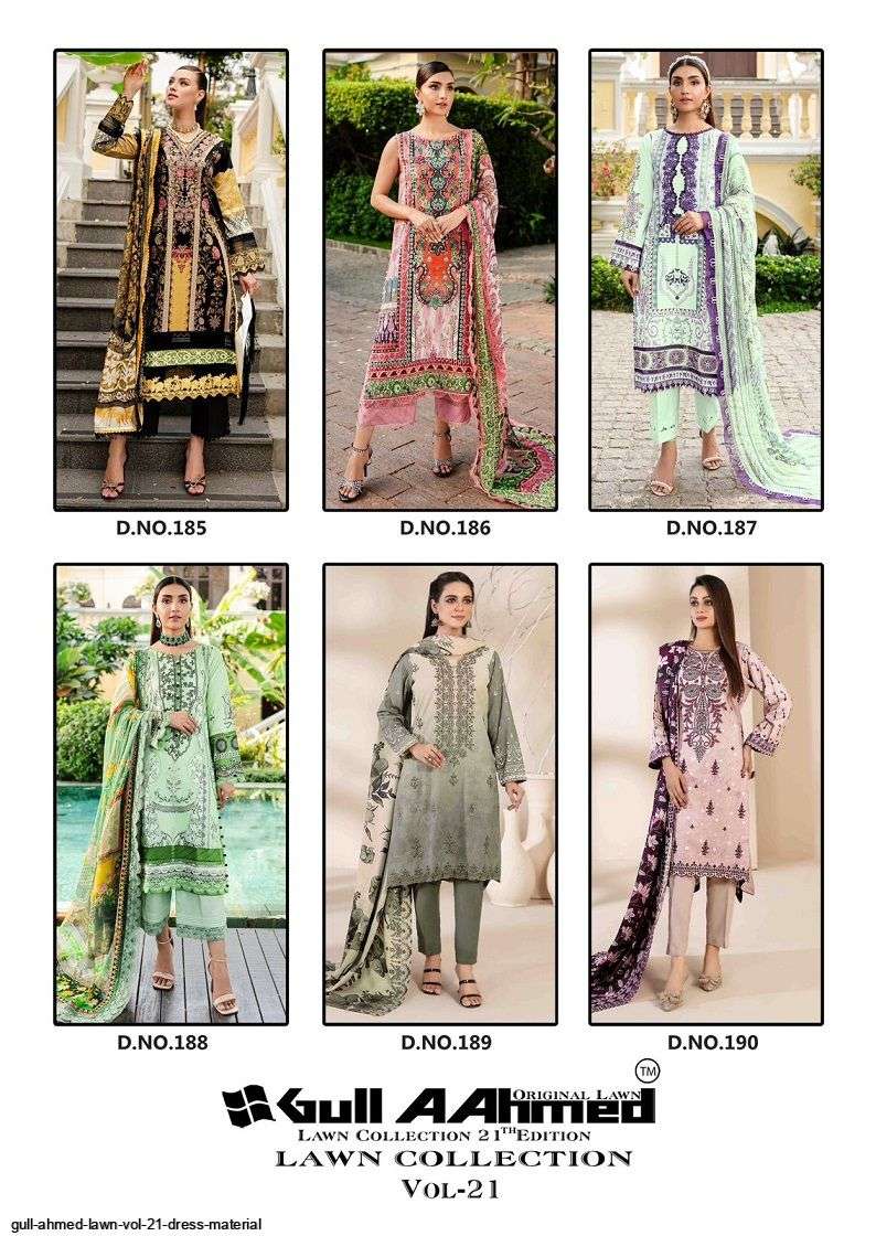 GULL AHMED LAWN VOL 21 DRESS MATERIAL