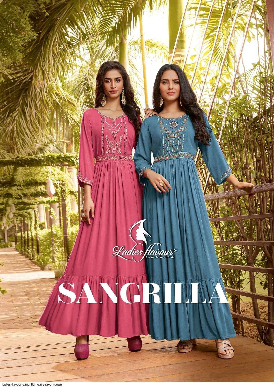 LADIES FLAVOUR SANGRILLA HEAVY RAYON GOWN