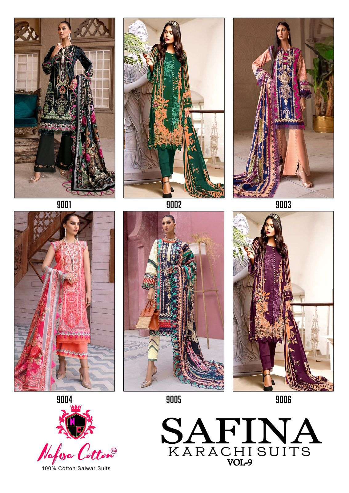 Nafisa Safina Vol 9 Cotton Printed Dress Material Collection