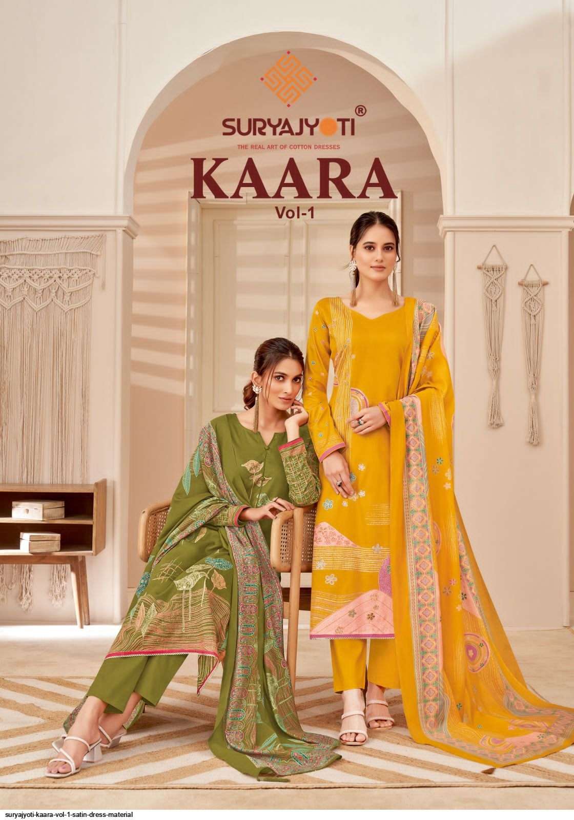 SURYAJYOTI KAARA VOL 1 SATIN DRESS MATERIAL